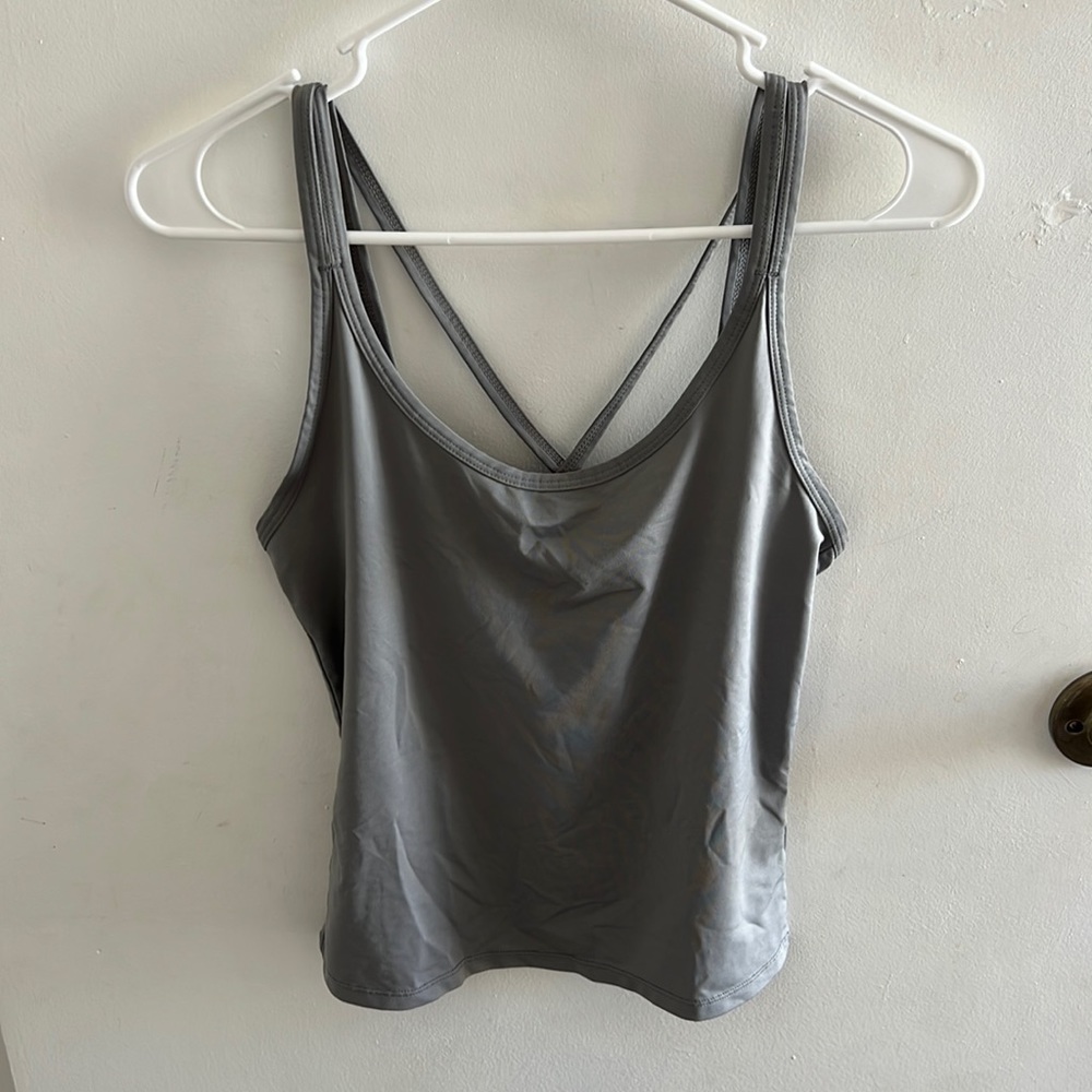 Gray workout tank top